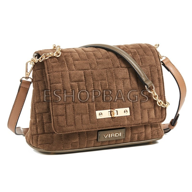 ΓΥΝΑΙΚΕΙΑ ΤΣΑΝΤΑ ΩΜΟΥ – ΧΙΑΣΤΙ  VERDE SUEDE 22*12*20 ΧΑΚΙ TSA.101.01.03.287 16-6169