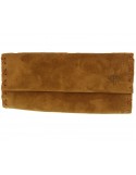 ΚΑΠΝΟΘΗΚΗ MADE IN GREECE 16.5*7.5*2.5 ΑΠΟ ΓΝΗΣΙΟ ΜΑΛΑΚΟ ΔΕΡΜΑ SUEDE ΧΡΥΣΟ POR.104.03.076 2001