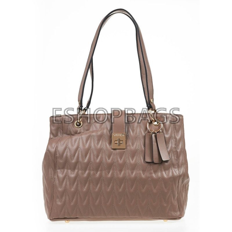 ΓΥΝΑΙΚΕΙΑ ΤΣΑΝΤΑ ΩΜΟΥ VERDE 37*13*28 TAUPE TSA.101.01.03.463 16-7093