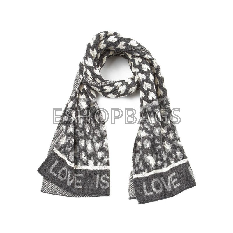 ΓΥΝΑΙΚΕΙΟ ΚΑΣΚΟΛ LOVE ΜΑΥΡΟ ΜΕ ΚΑΡΔΙΕΣ VERDE TSA.101.01.22.019 06-1278