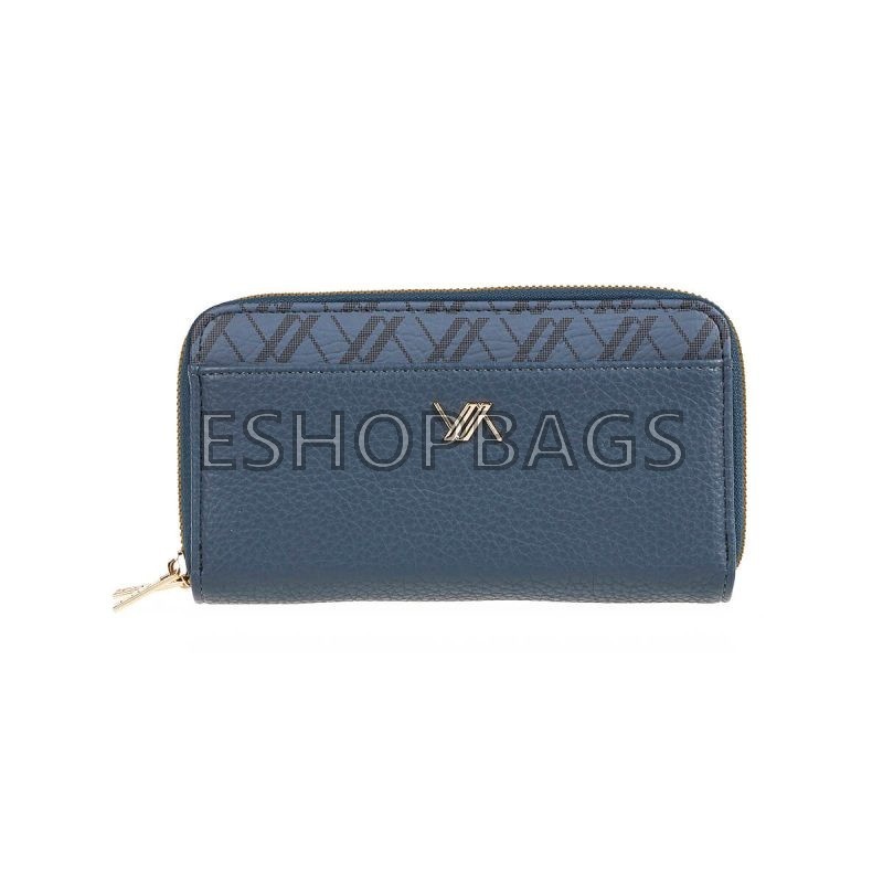 ΓΥΝΑΙΚΕΙΟ ΠΟΡΤΟΦΟΛΙ ΜΕΓΑΛΟ ΜΕ ΔΙΠΛΟ ΦΕΡΜΟΥΑΡ VERDE 18,5*10*4,5 ΜΠΛΕ POR.104.02.263 18-1455