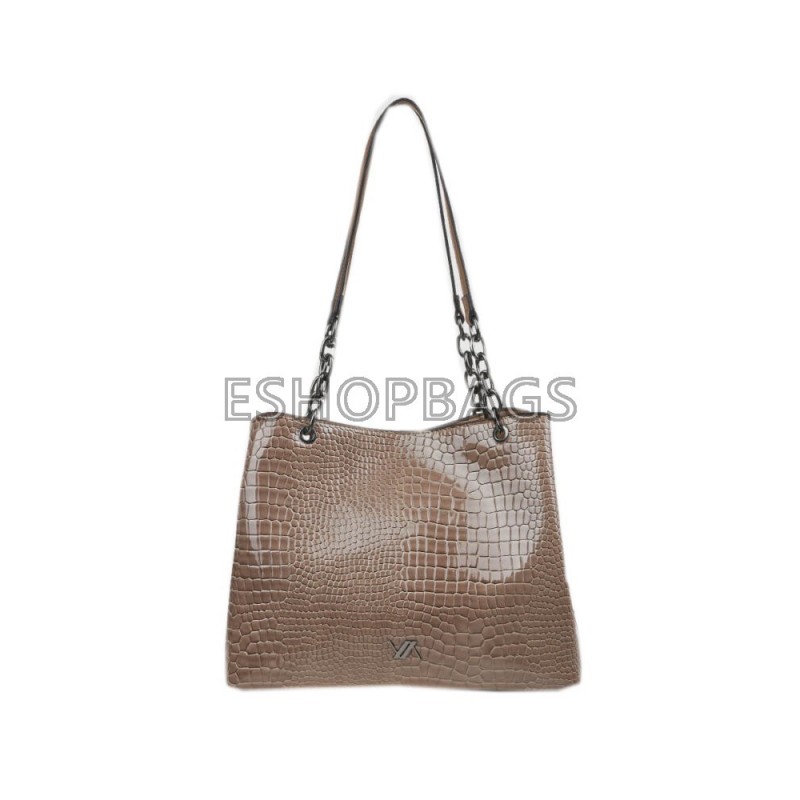 ΓΥΝΑΙΚΕΙΑ ΤΣΑΝΤΑ ΩΜΟΥ ΛΟΥΣΤΡΙΝΙ ΚΡΟΚΟ VERDE 34*28*13 TAUPE TSA.101.01.03.680 16-8168