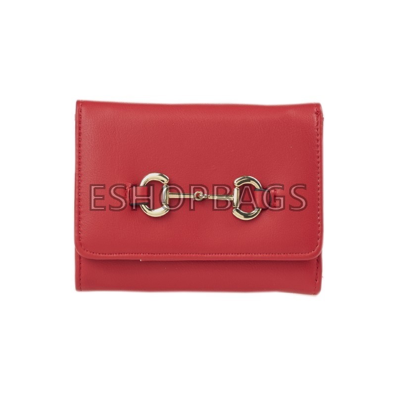 ΓΥΝΑΙΚΕΙΟ ΠΟΡΤΟΦΟΛΙ ΣΥΝΘΕΤΙΚΟ ΔΕΡΜΑ VERDE 14*11*3,5 ΚΟΚΚΙΝΟ POR.104.02.310 18-1581