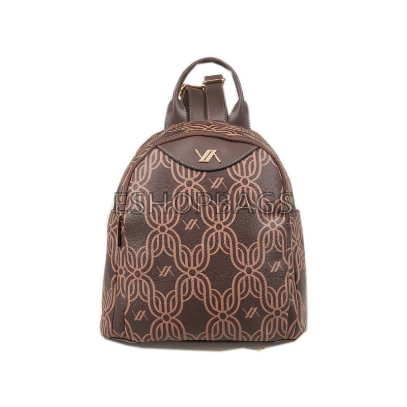 ΓΥΝΑΙΚΕΙΑ ΤΣΑΝΤΑ ΠΛΑΤΗΣ – BACKPACK VERDE 27,5*28*14 ΚΑΦΕ TSA.101.04.05.412 16-8291