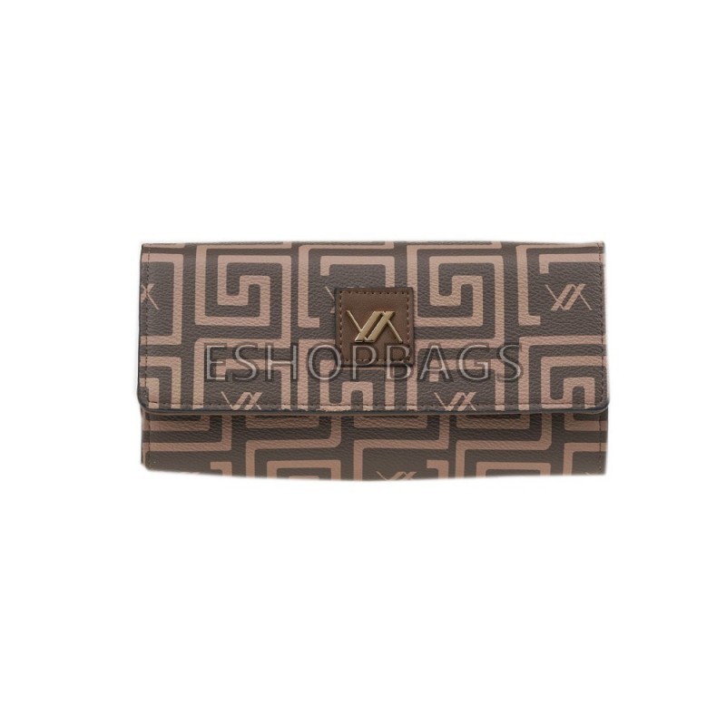 ΓΥΝΑΙΚΕΙΟ ΠΟΡΤΟΦΟΛΙ ΣΥΝΘΕΤΙΚΟ ΔΕΡΜΑ VERDE 19*13*3 TAUPE POR.104.02.322 18-1538