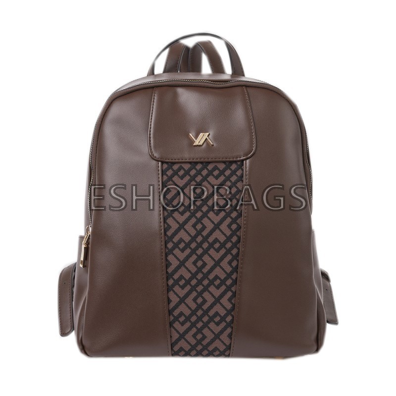 ΓΥΝΑΙΚΕΙΑ ΤΣΑΝΤΑ ΠΛΑΤΗΣ – BACKPACK VERDE 27*33*12 ΚΑΦΕ TSA.101.04.05.451 16-8870